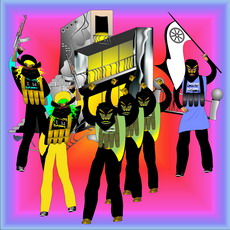 Jolly Daubs Digitalkunst: Eine Ninja-Astronautin vor einem extraterrestrischen Hügelhaus.