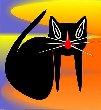 Jolly Daubs Kunstdruck: Schwarzer Kater