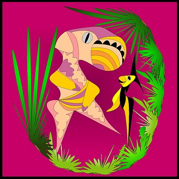 Image, Jolly Daubs art print: Bigmouth and Friend