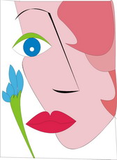 Jolly Daubs Digital Art: Lady in pink.