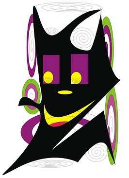 Bild, Jolly Daubs Kunstdruck: Maske mit Spiralen