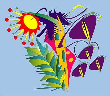 Image, Jolly Daubs art print, fantasy flower with crown