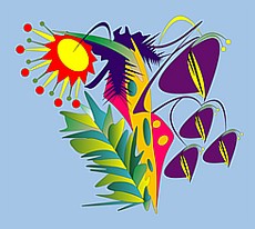 Jolly Daubs Digitalkunst: Eine Blume mit einer Königskrone.