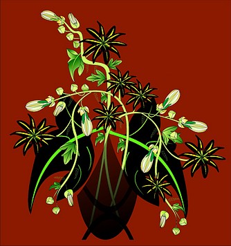Bild, Jolly Daubs Kunstdruck, Vase mit Schwanenblume