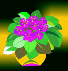 Jolly Daubs Digitalkunst: Ein surreales Veilchen.