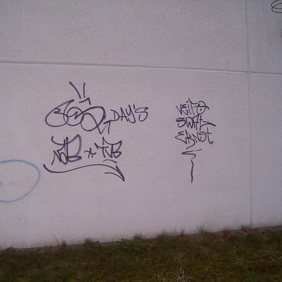 Graffiti and street art from a photo tour in Bremen including colourful sprayed tags and top-to-bottoms.