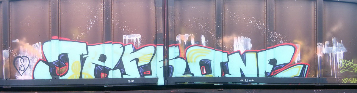 Graffiti and street art from a photo tour in Bremen including colourful sprayed tags and top-to-bottoms.
