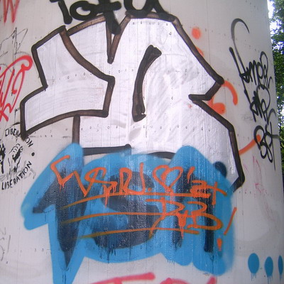 Graffiti and street art from a photo tour in Bremen including colourful sprayed tags and top-to-bottoms.
