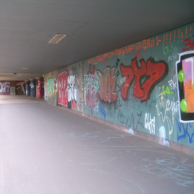 Graffiti and street art from a photo tour in Bremen including colourful sprayed tags and top-to-bottoms.