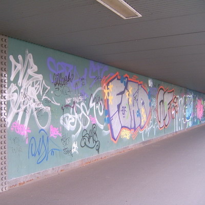 Graffiti and street art from a photo tour in Bremen including colourful sprayed tags and top-to-bottoms.