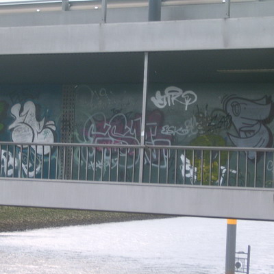 Graffiti and street art from a photo tour in Bremen including colourful sprayed tags and top-to-bottoms.