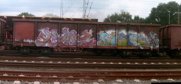 Graffiti and street art from a photo tour in Bremen including colourful sprayed tags and top-to-bottoms.