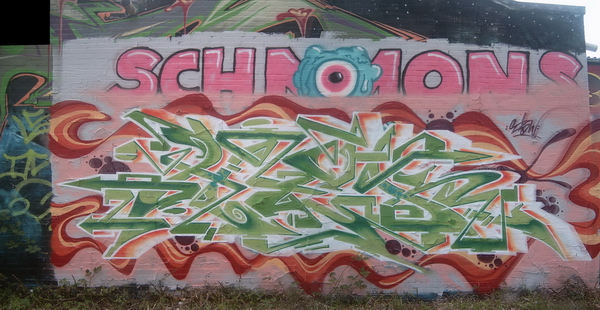 Graffiti and street art from a photo tour in Bremen including colourful sprayed tags and top-to-bottoms.