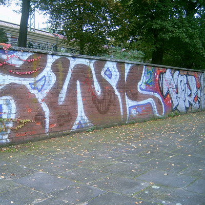 Graffiti and street art from a photo tour in Bremen including colourful sprayed tags and top-to-bottoms.