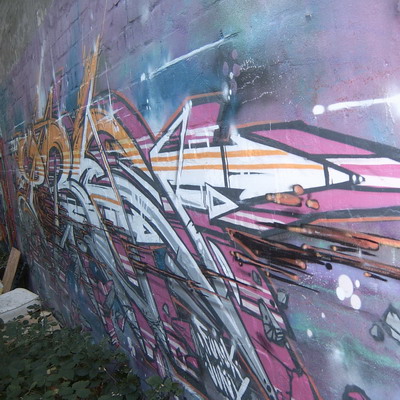 Graffiti and street art from a photo tour in Bremen including colourful sprayed tags and top-to-bottoms.