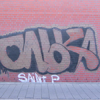 Graffiti and street art from a photo tour in Bremen including colourful sprayed tags and top-to-bottoms.