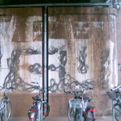 Graffiti and street art from a photo tour in Bremen including colourful sprayed tags and top-to-bottoms.