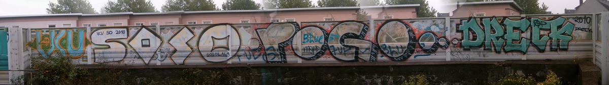 Graffiti and street art from a photo tour in Bremen including colourful sprayed tags and top-to-bottoms.