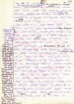 Handschrifticher Entwurf der Mariañaca-Saga.