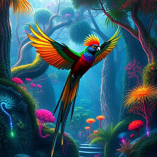 KI-Bild Fantansie-Quetzal.